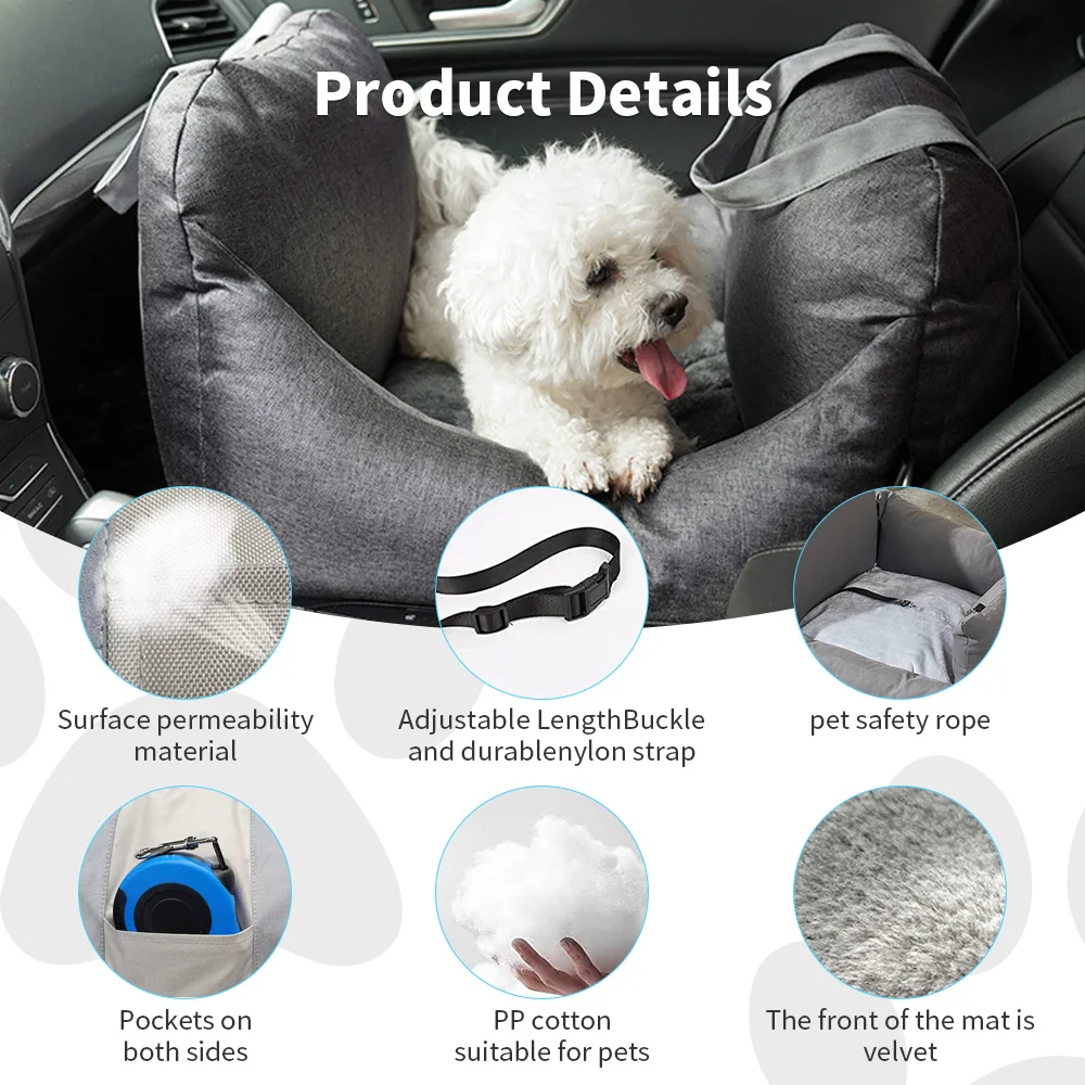 Wholesale travel safety luxury dog car booster seat bed supplier