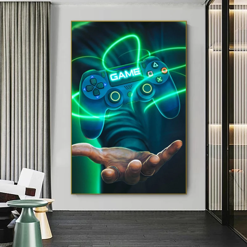 PS5 Controller Poster - Gamer Canvas Art for Room Decor display picture 1