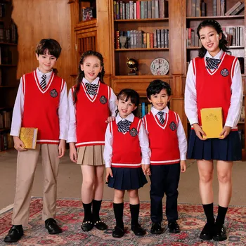 Provide custom design British style children&#39;s custom school uniform vest