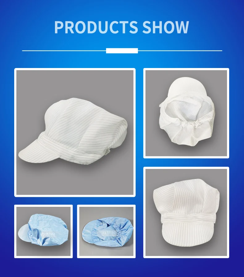 Worker Wear  Customized ESD Cap Anti-static Clean Room Hat Dust-free Work Cap