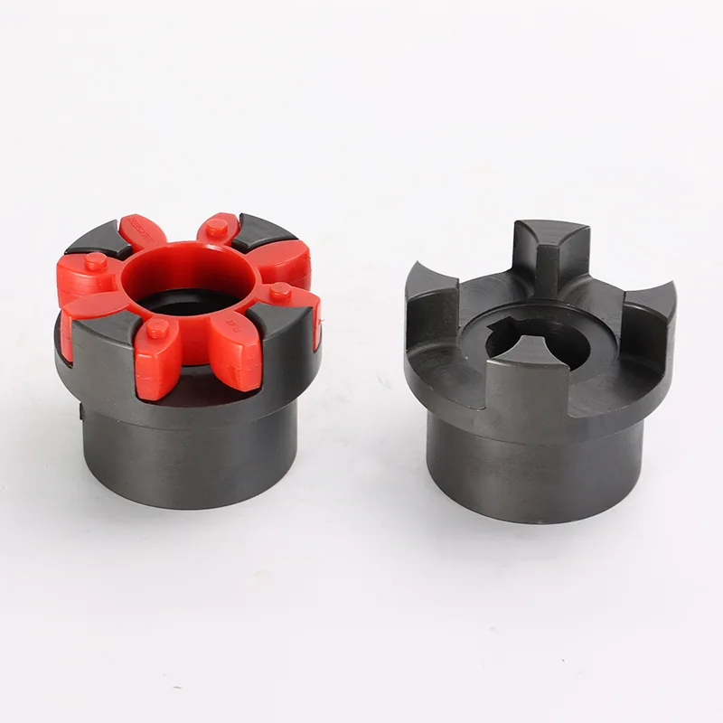 Custom Precision GR38 Steel Flexible Coupling Keyway Transmission Anti Vibration Curved Jaw Coupling for Blender