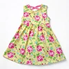 Vestido sin mangas con espalda cruzada y estampado floral amarillo y rosa