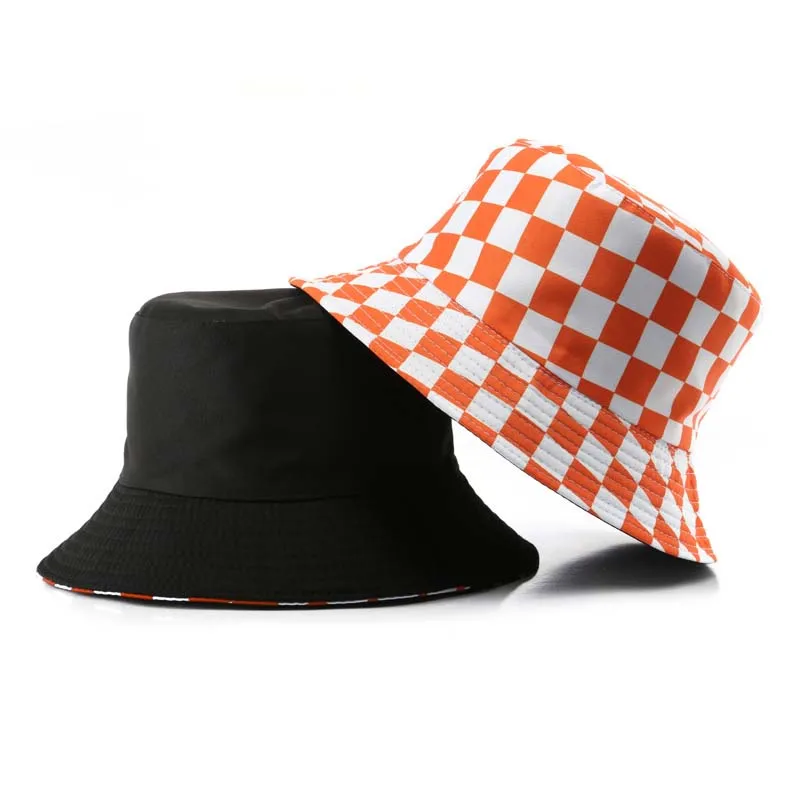 Summer Sun Protection Fishing Cap - Reversible Plaid Hat display picture 3