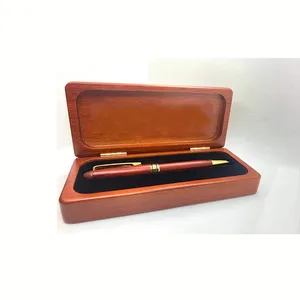 Luxury Rosewood Pen Box Handmade Personalized Custom Text Wood Pen with Case