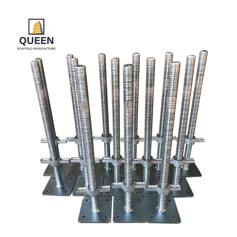 Galvanized Pipe Screw Jack Base Swivel Scaffolding Jack Base to Adjust the Height Steel Pipe Adjustable Hollow Screw Jack Base