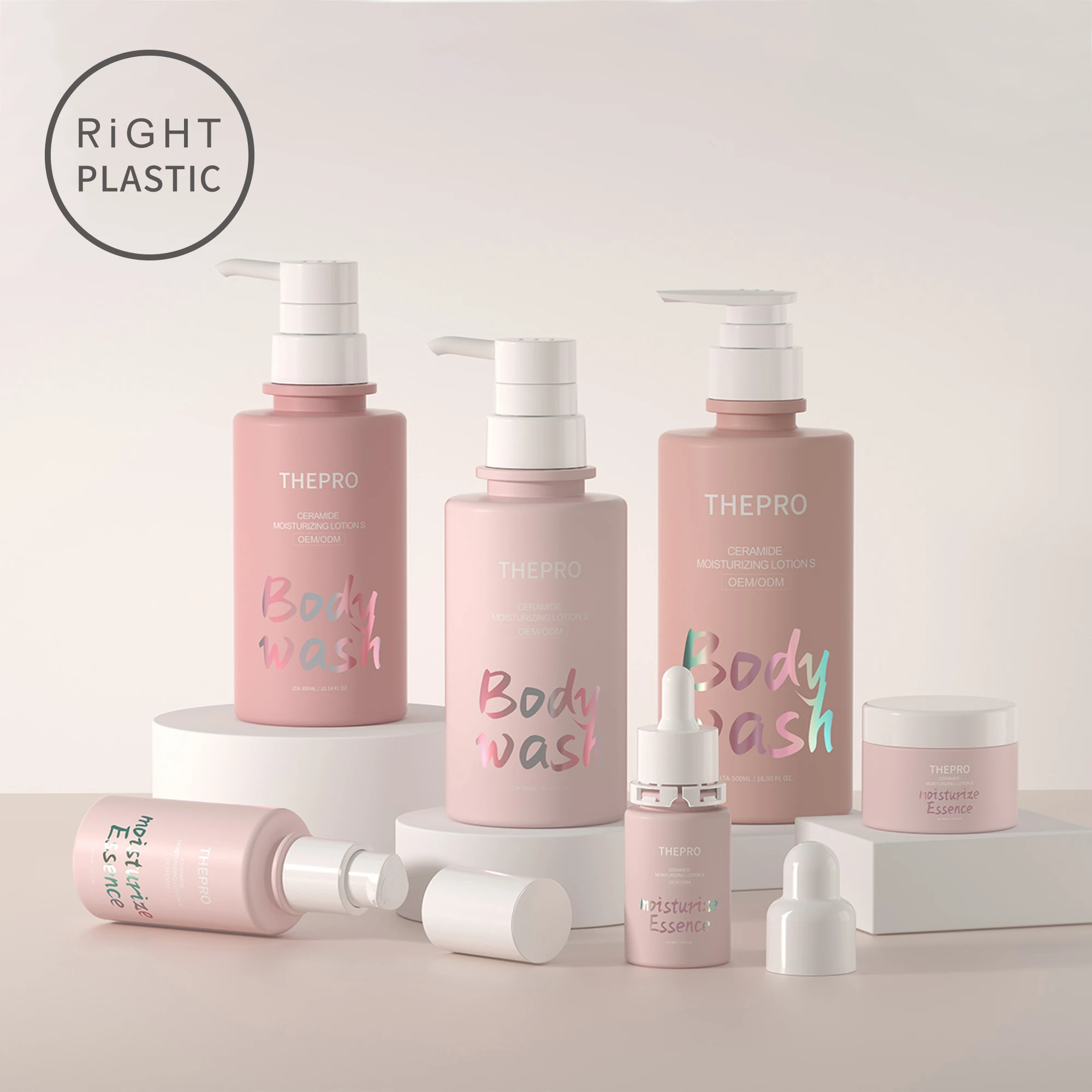 LTA 200ml 250ml 300ml 400ml 500ml Big Size Cosmetic Packaging Container Body Wash Shampoo Conditioner Lotion Bottle With Pump
