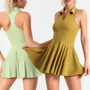 BNICE Custom Logo Print Women Fitness Tennis Skirt Set Gym Tights Athletic Skirts One Piece Workout Suits Golf Wear for Women