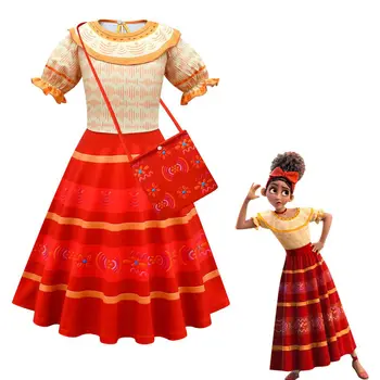 OEM custom Hot Sale Girls Dresses Girls Princess Dresses 3D Printing Orange A-Line Skirts Summer Dresses for Girls