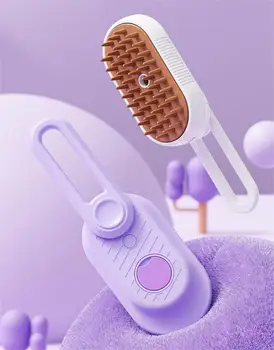 New products Portable Anti-bacterial Pet Steam Comb for Spray Massage and Hair Cleaning