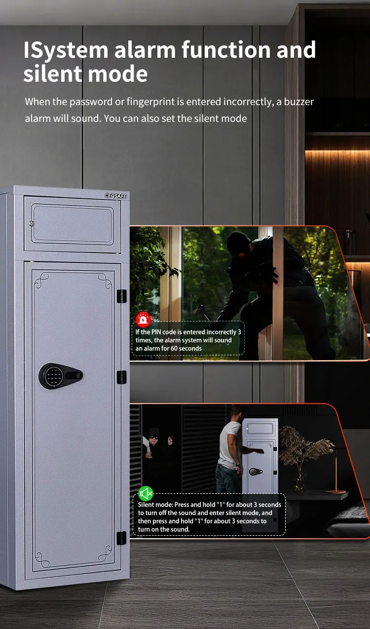 CEQSAFE High-end Home Security Box Fire Burglary Resistant Gun Safe Big Gun Safe Box supplier