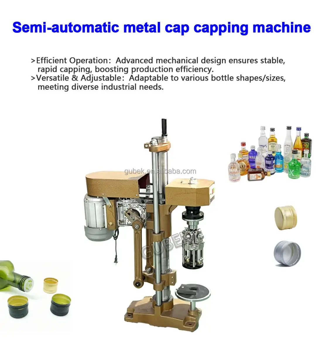 Auto Needle Capper GUBEK Fast Semi-auto Electric Capper Capping Machine: Fit Various ...