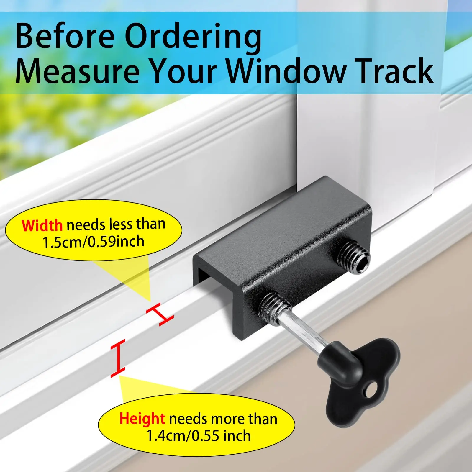 Window Locks,4 Sets Sliding Window Locks With Key for Vertical & Horizontal Sliding Windows Doors,Easv to Install,Adjustable