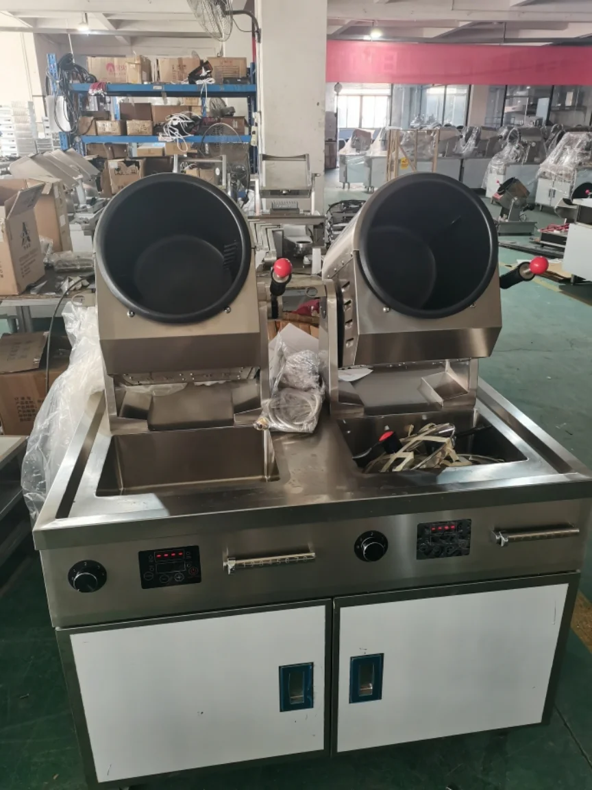 Restaurant Cooking Robot Cooker Chef Rotate Rotating Automated Wok Cooking Machine Induction Fry Fried Rice Machine