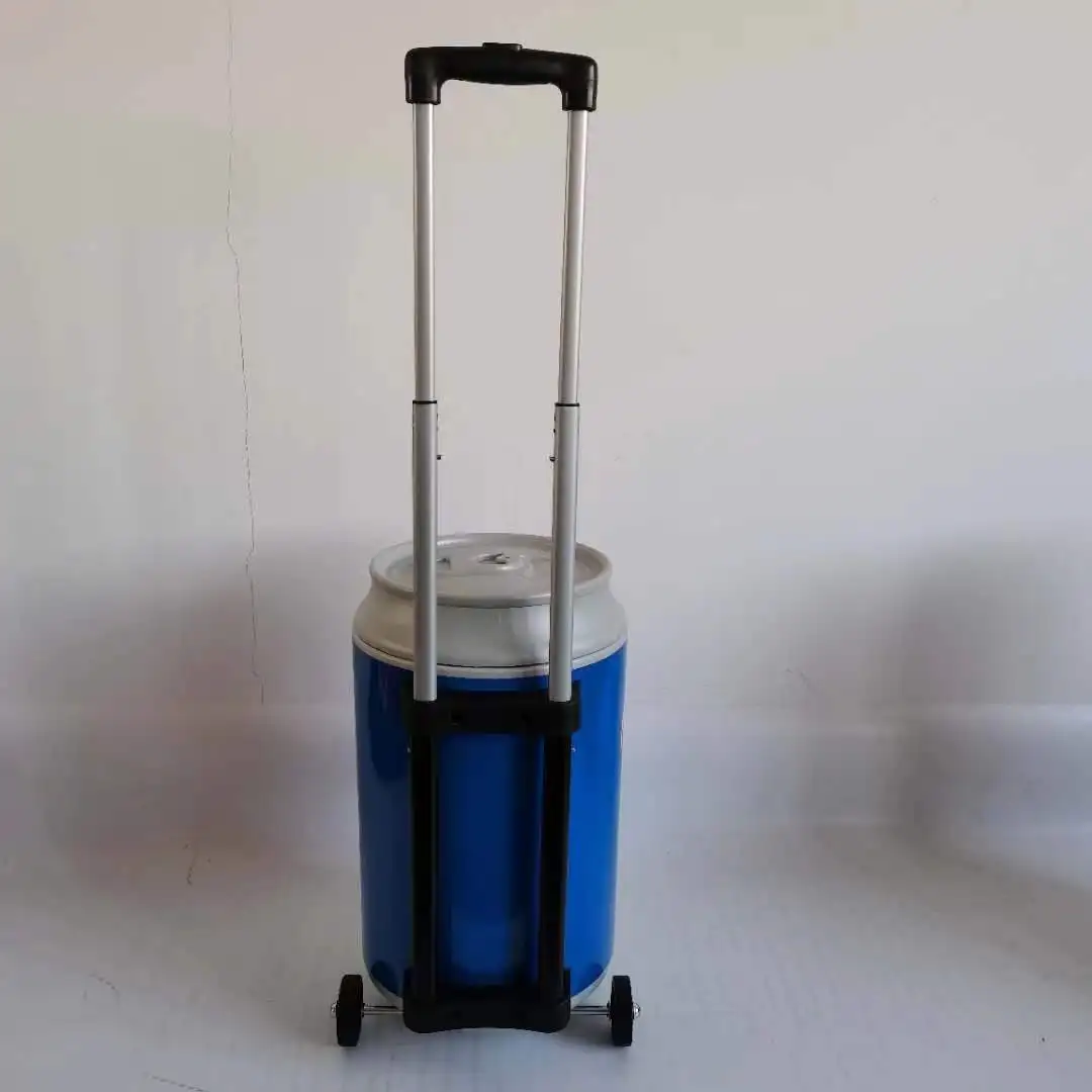 5 Gallon Factory Custom Beer Wine Ice Bucket Can Barrel Cooler Box Can Shaped Ice Cooler with Wheel Trolley