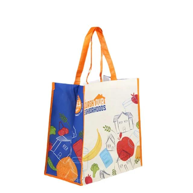 New Eco Reusable Grocery Tote Bag Printed Shopping Laminated Tote Non Woven Bags