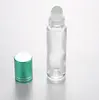 Vidrio claro con el casquillo verde