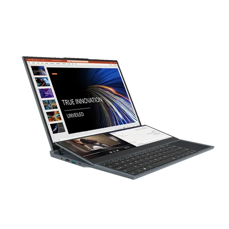 OEM Factory's Dual Screen Notebook Core I7-10750H Processor 16 Inch + 14 Inch 2K Touch Screen Laptop for Business New Camera