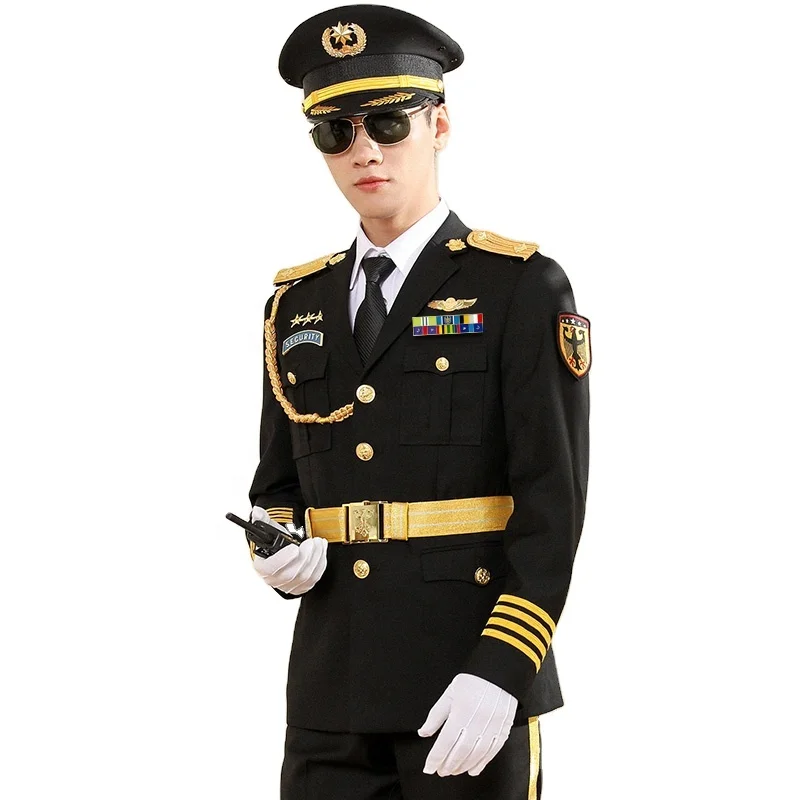 Custom Black Security Guard Officer Leader Uniform Security Safety ...