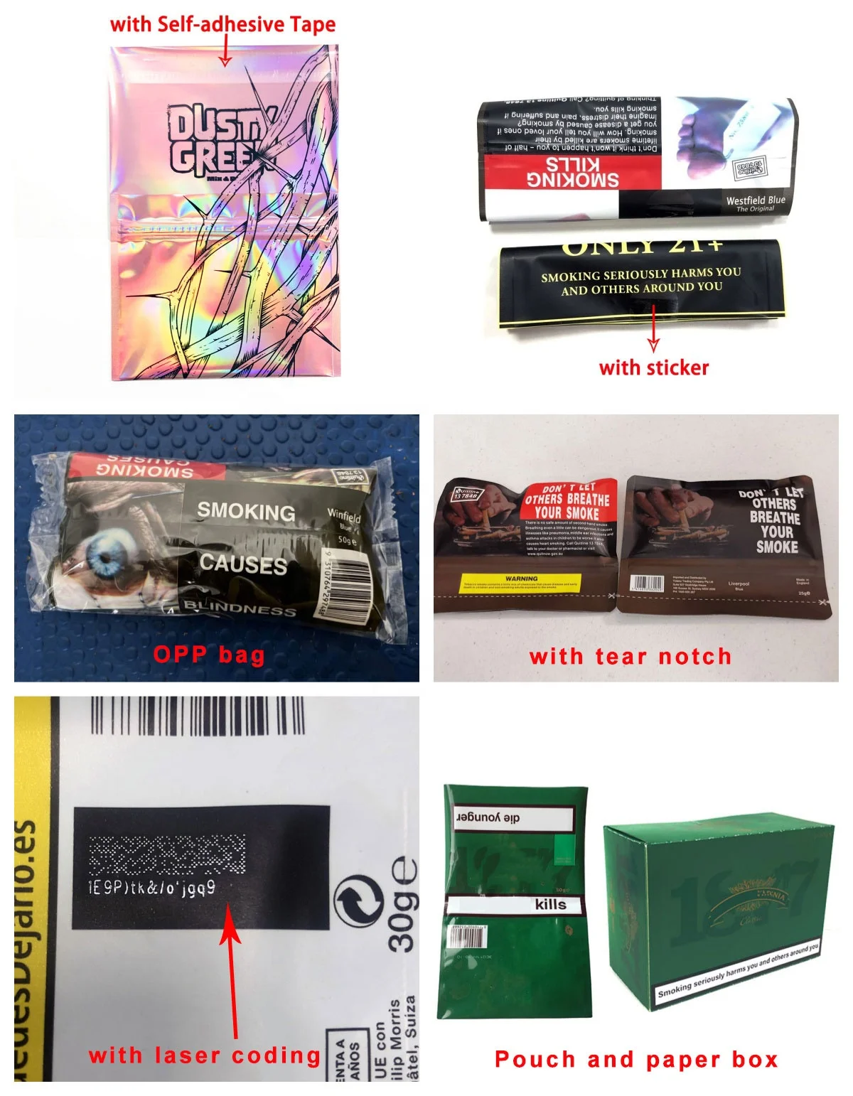 20g tobacco pouch price Plastic Packaging Tobacco Pouches with Zipper