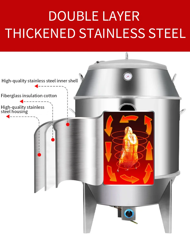 Stainless Steel Hanging Rotating Bbq Grill Charcoal Burner Charcoal Duck Oven Roasted Duck Machine Duck Roaster Oven Chinese