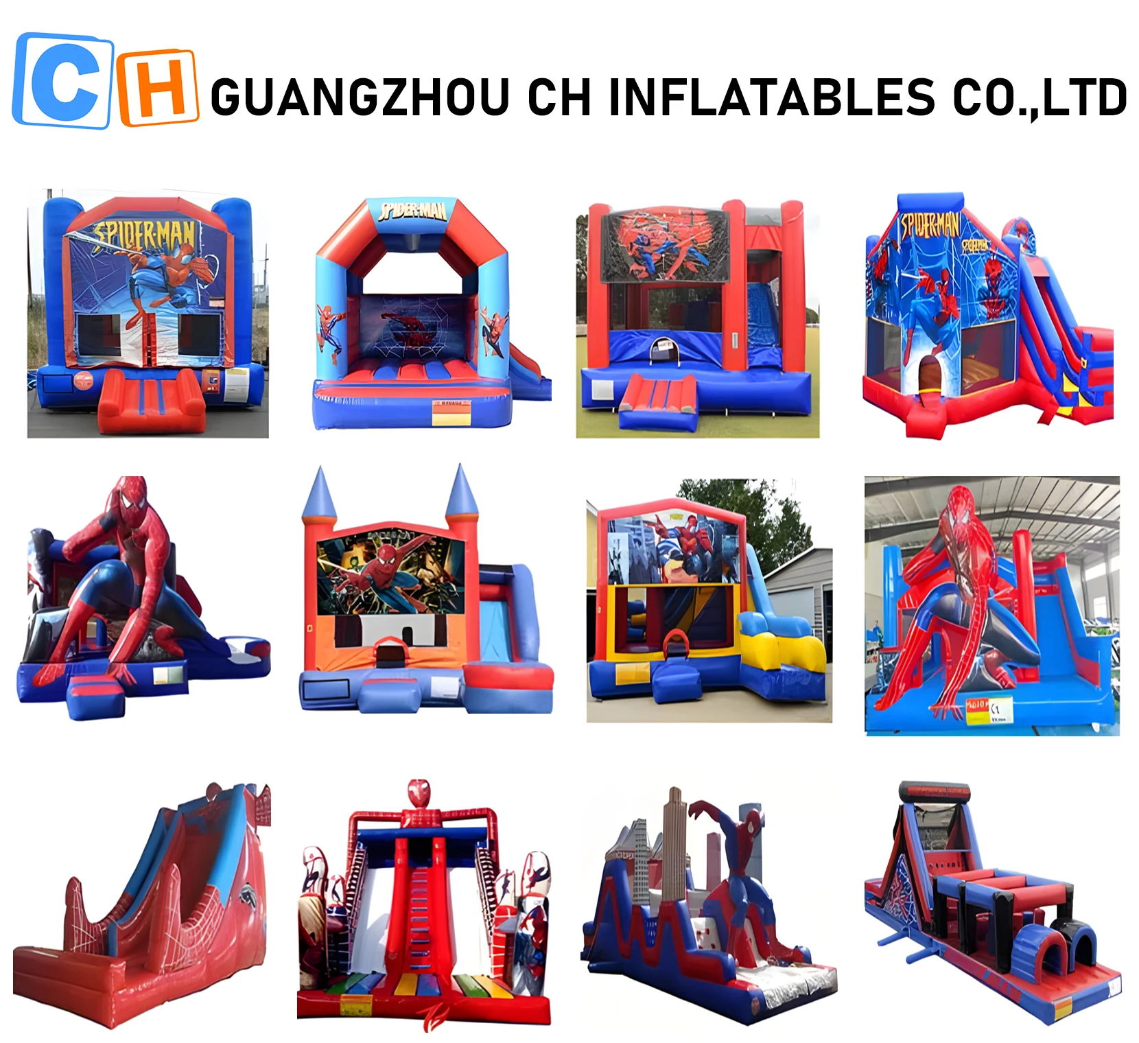 CH Customizable PVC Commercial Inflatable Bouncy Castle Fun Jumping Slide Bounce House for Kids' Entertainment factory