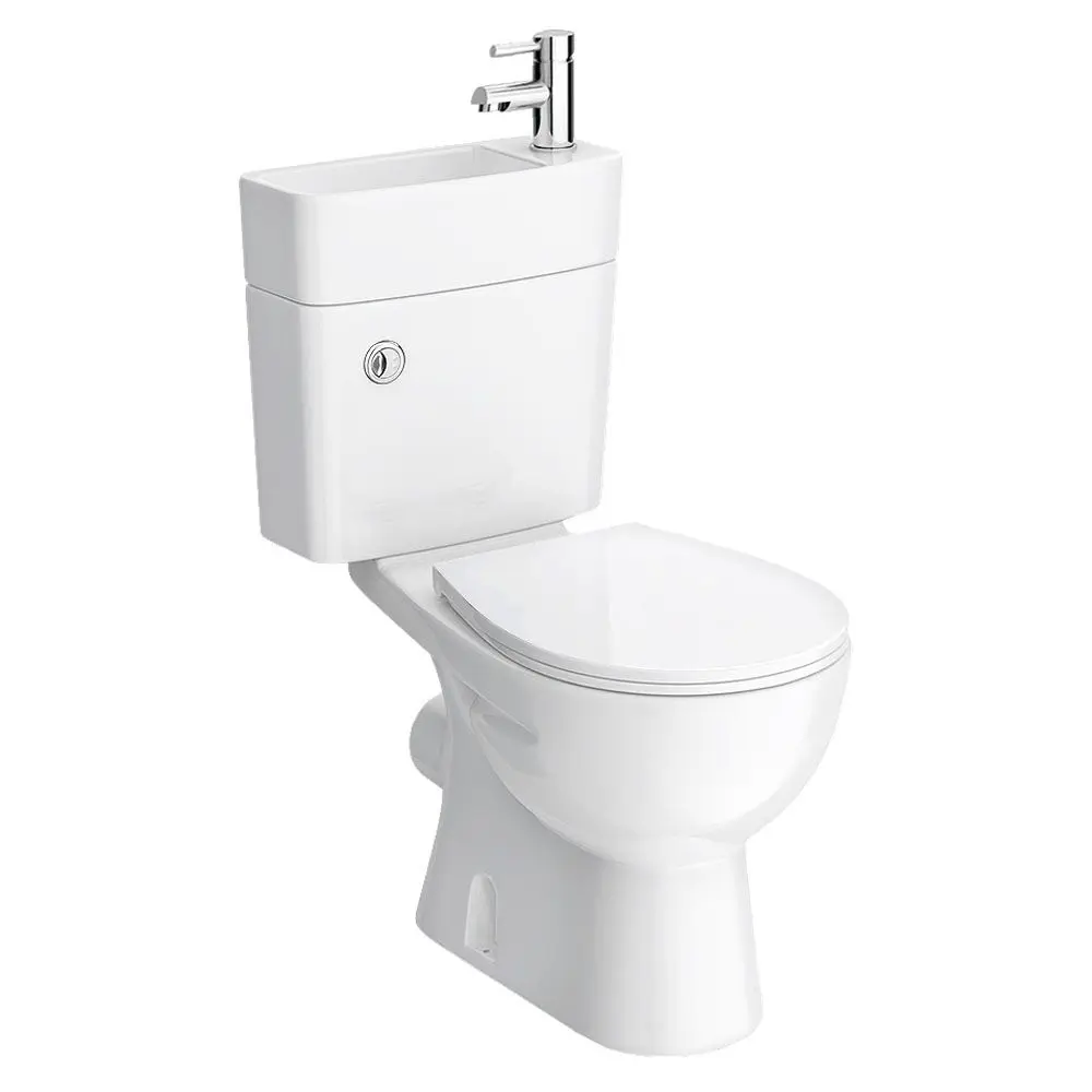 Positive Sink Toilet Replaced Tank Lid Hand Free Toilets Wash Basin In