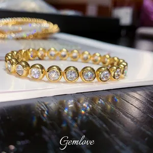 14K/18K Gold 14.929CT Lab-Grown Diamond Bracelet, 20.74g Custom Length, IGI Certified, Romantic Gift for Her