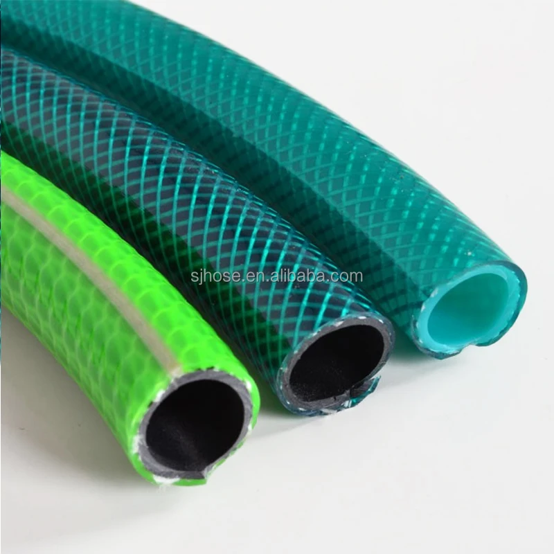 Good Price Purple Colorful Fiber Braided Reinforced 3/8 Water PVC Garden Hose With Nozzle Manufacturer