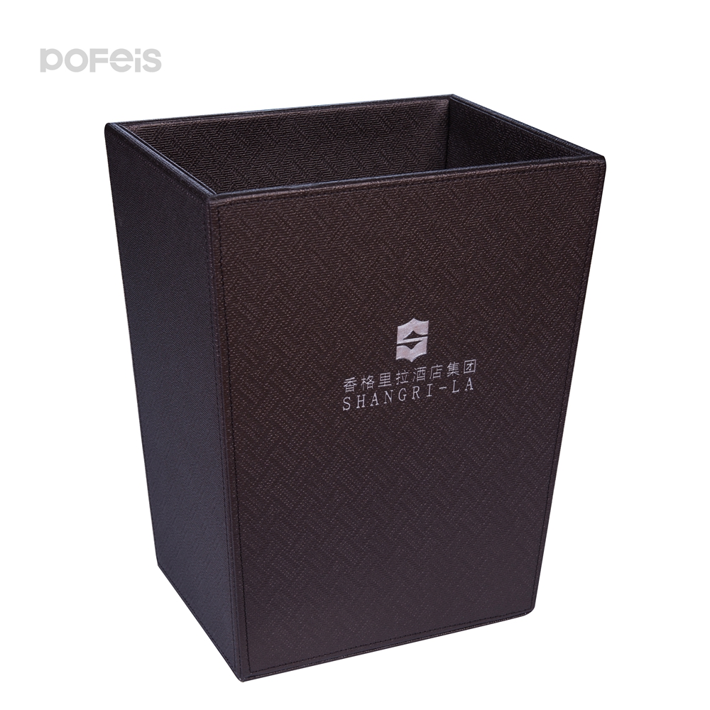 Корзина для мусора из ПУ кожи с логотипом на