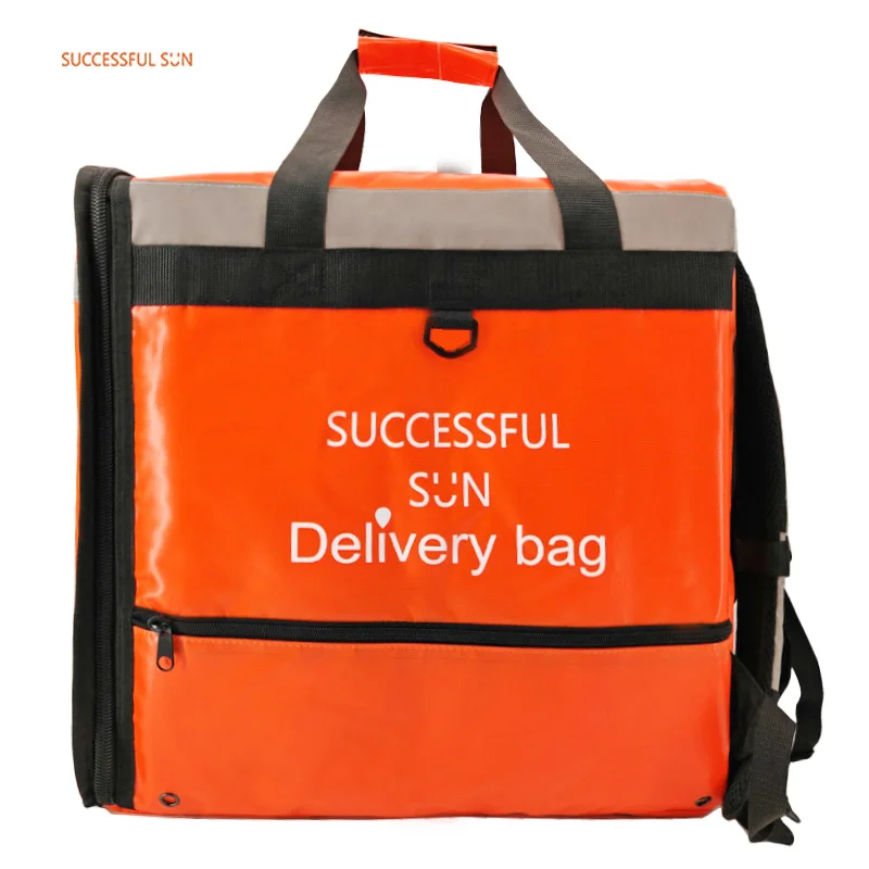 product factory custom logo large insulated thermal food delivery cooler bag portable zipper closure for bike motorcycle bicycle-3