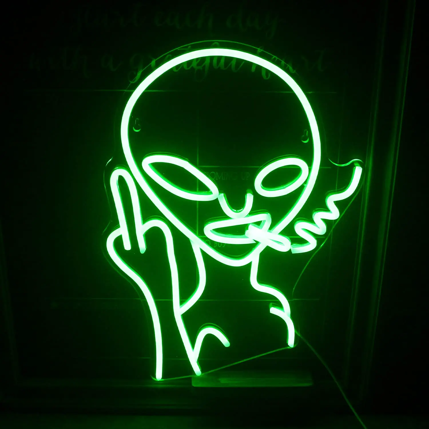product smoking alien neon lights for wall decor green usb decorative led neon signs novel green alien neon signs-1