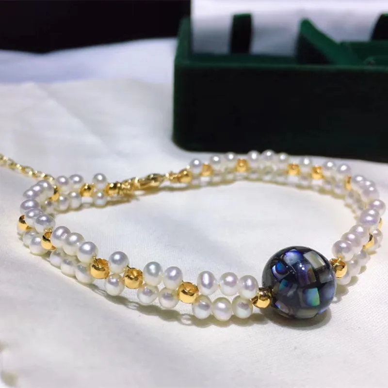 Pulsera De Mujer De Concha De Perla De Agua Dulce Natural De Pulsera De Mujer De Concha De Perla De Agua Dulce Natural De
