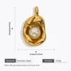 Golden peanut pendant + pearl