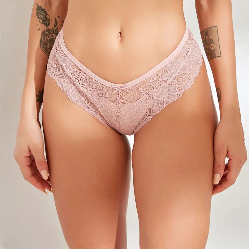 Hollow Out Lace Women Briefs Sexy Girls Panties Transparent