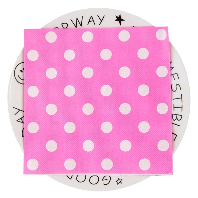 Customized Pink Party Napkin Classic Polka Dot Napkin Restaurant Home Party Supplies Disposable Table Tissue Party Decoration