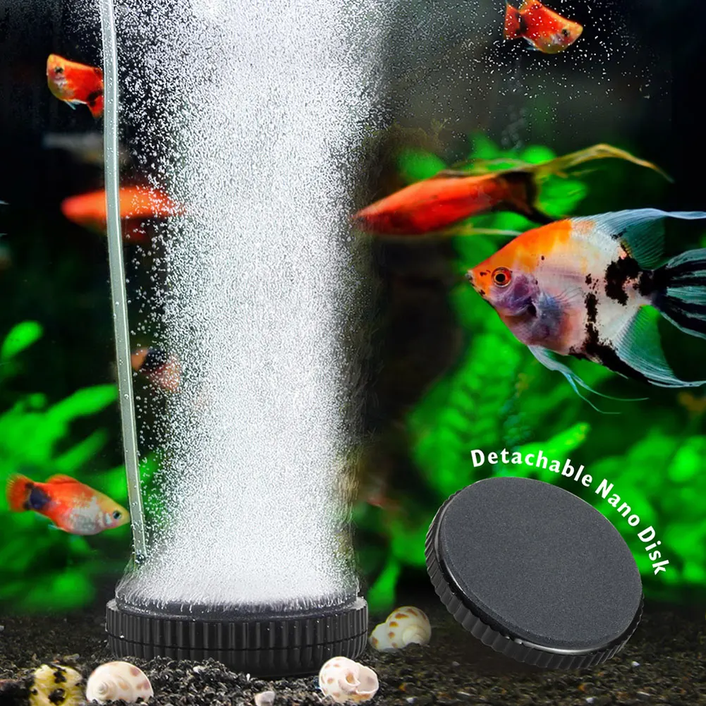 Fish Tank Oxygen Stone Ultra Silent Deep Dissolving Oxygen Diffuser AQQA 2PCS Detachable Nano Aquarium Air Stone Disk