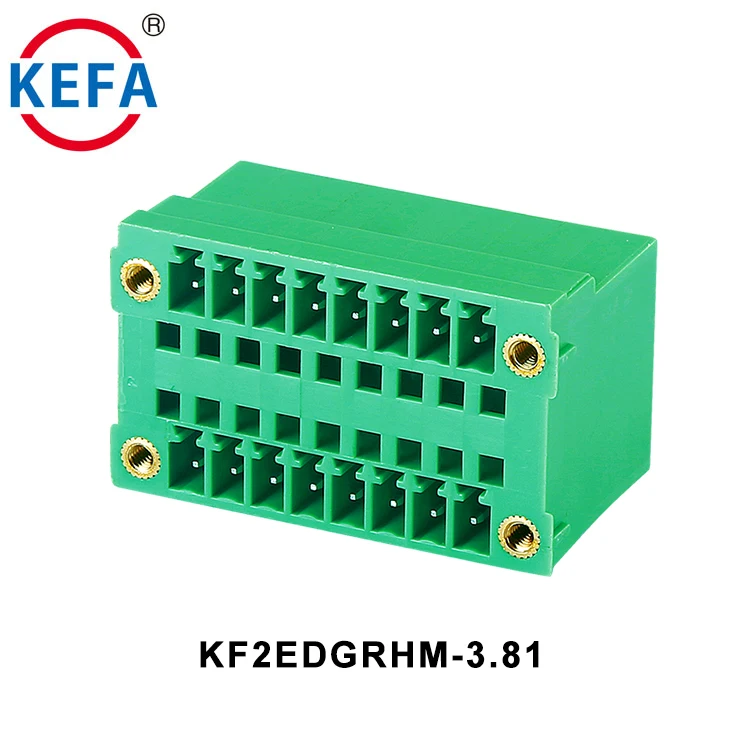 KF2EDGRHM-3.5-3.81 وحدة طرفية كهربائية صغيرة قابلة للتوصيل على اللوحة بمسافة بين المسامير 3.81 مم لتوصيل السلك الصغير