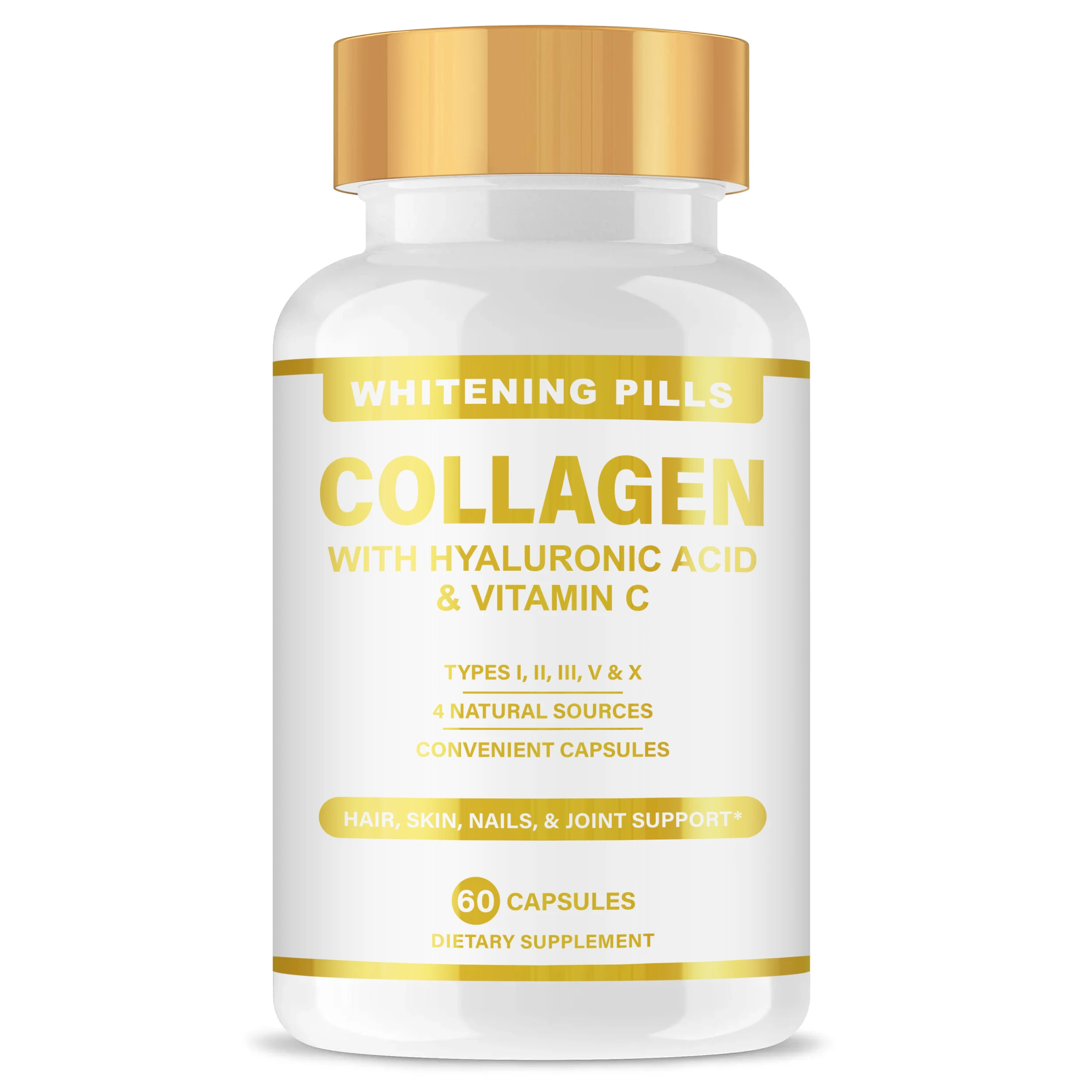 Collagen Capsules 5000 With Hyaluronic Acid Vitamin C Glutathione ...