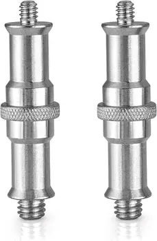 Neewer 3 Pieces Standard 1/4 to 3/8 Inch Metal Male Convertor Threaded Screw Adapter Spigot Stud for Studio Light Stand detail image