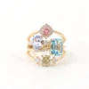 18k yellow gold lab gemstone ring