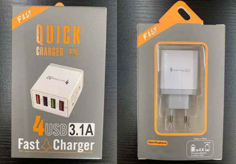 Drogon US EU UK вилка QC3.0 Быстрая зарядка 4 порта 5 в USB адаптер питания настольное настенное зарядное устройство