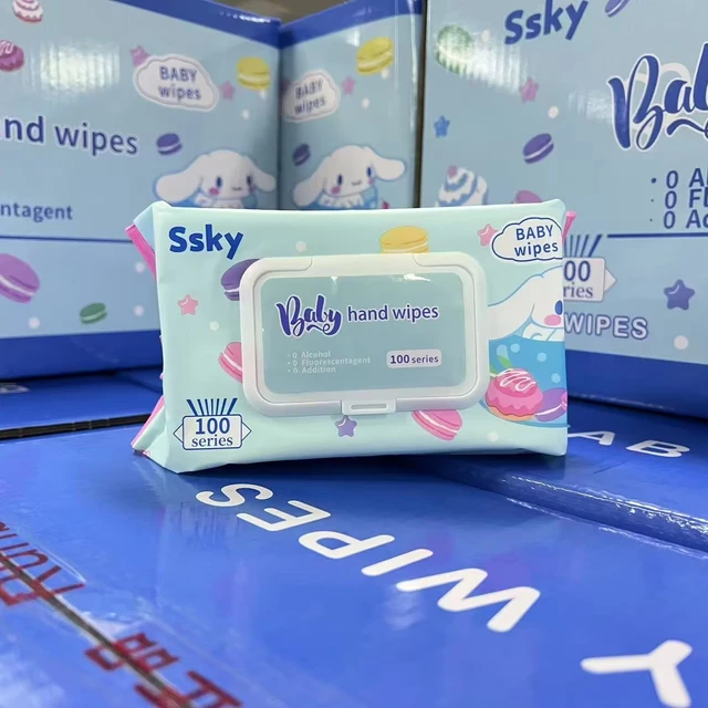 RUNBEIMIAN Customized 80 Pieces of Super Soft Baby Skin Care Wet Wipes, Economical and Disposable Wet Tissues, Fragrance-free