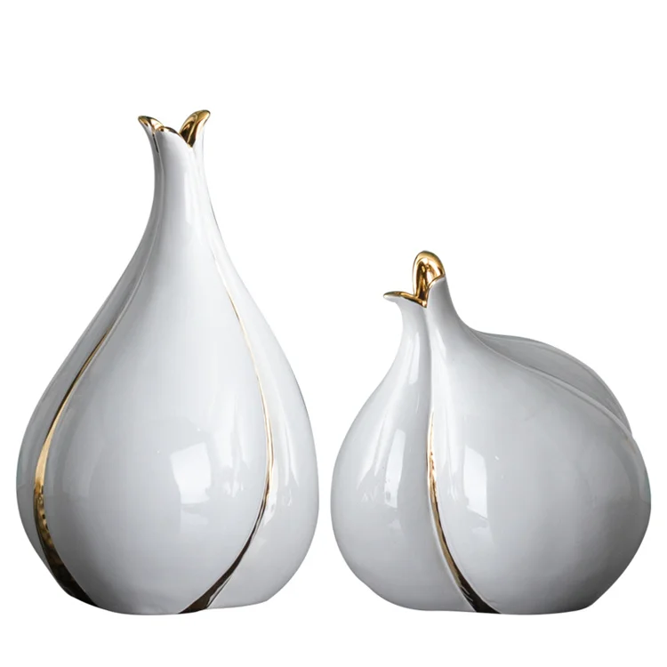 Nordic Style Desktop Onion Shape Design Home Decor Luxury Gift Ceramic Flower Decoration Vase