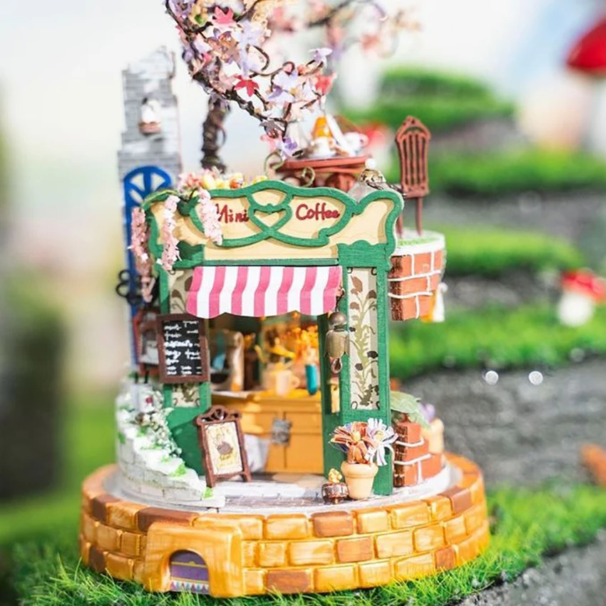 Robotime売れ筋DIYミステリアスワールドDS004マジカルカフェロ