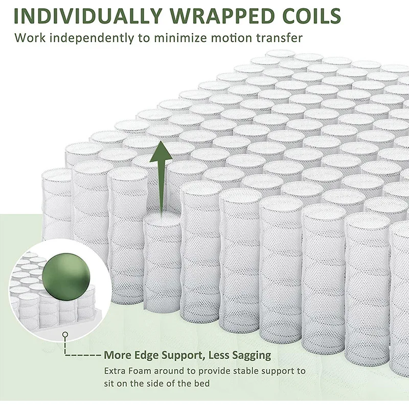 Orthopedic Foam Bed Spring Mattress Customized Massage Full King Size Roll up Mattress Angel Dream Pocket Spring Mattress