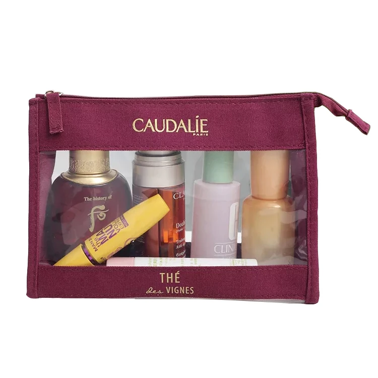 Customized Beauty SkincareTravel Organizer Trousse De Maquillage Bolsa Clear PVC Zipper Cosmetic Pouch Transparent Makeup Bag