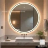 [Gunmetal Frame] No touch wired control + neutral light + no copper silver mirror (high-definition explosion-proof) (Requires a reserved switch panel to control the lighting)