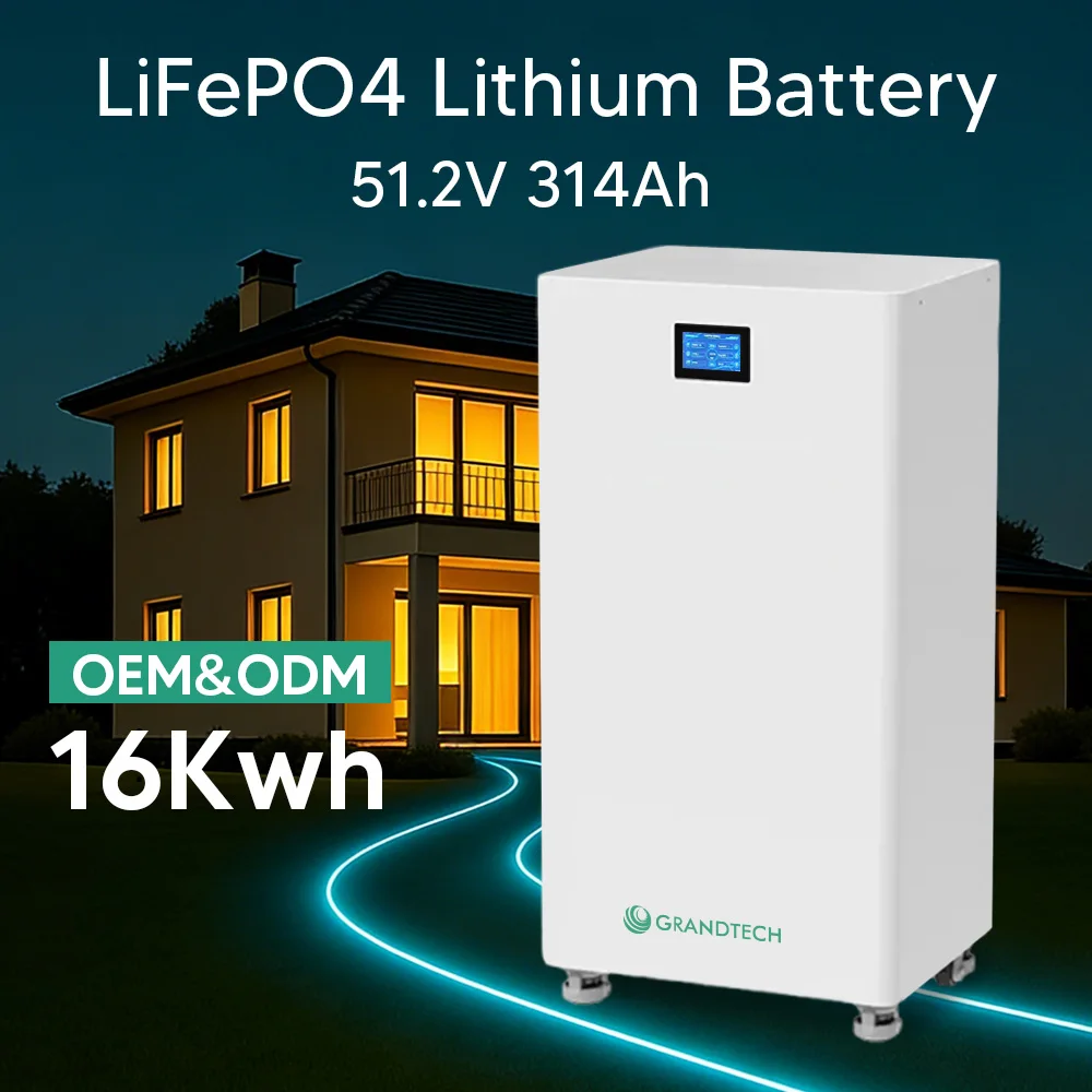 EU STOCK Touch Screen Lifepo4 314Ah Cells 51.2V 16Kwh Storage Battery Solar Energy System Off Grid for Home With Wifi Function