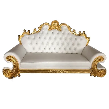 wedding suppliers double loveseat for bride and groom, TRONE chair gold sliver wedding king and queen chairs for sale