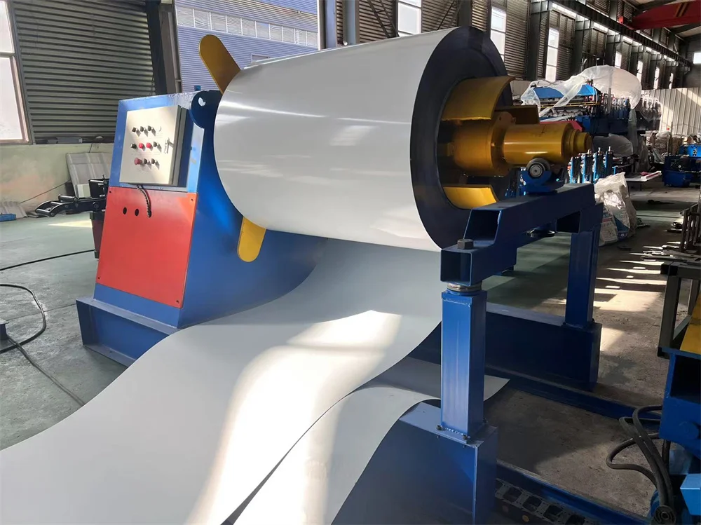 10 Tons High-Speed Automatic Decoiling Machine Hydraulic Aluminum Steel Coil Uncoiler Machine With Coil Car & Press Arm